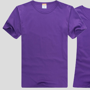 紫色圆领短袖T恤