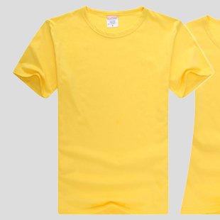 黄色圆领短袖T恤